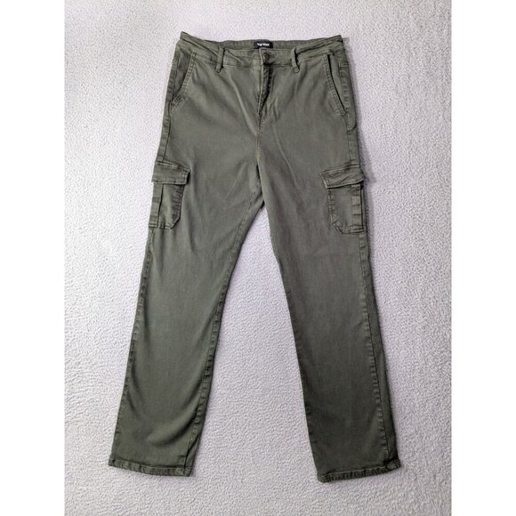 Well Worn Cargo Pants Womens 12/32 Green  Cotton Tencel Blend Stretch - Picture 1 of 13